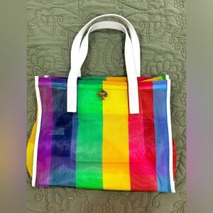 Kate Spade rainbow mesh tote
